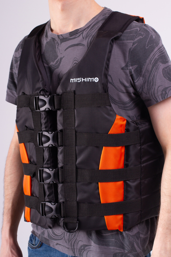 Жилет спасательный MISHIMO PRO Премиум качества Черно-оранжевый в Арзамасе