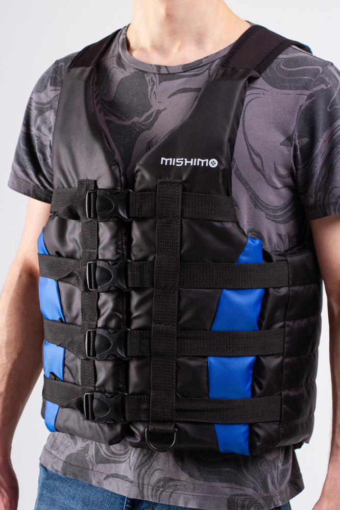 Жилет спасательный MISHIMO PRO Премиум качества Черно-синий в Арзамасе