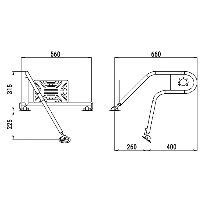 Стойка рулевая с креплением на баллон надувной лодки 25мм в Арзамасе