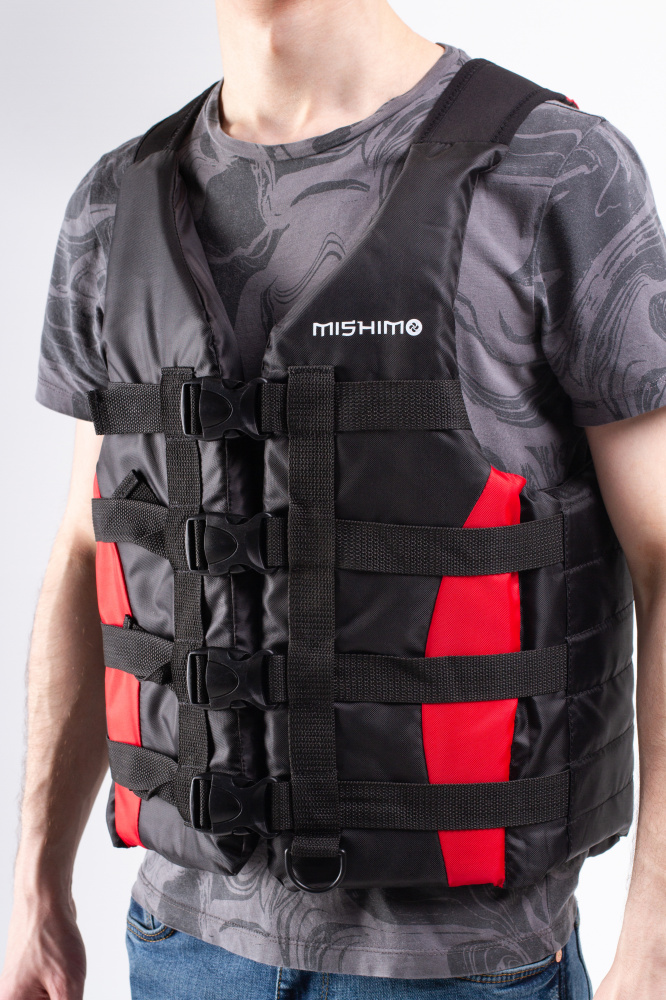 Жилет спасательный MISHIMO PRO Премиум качества Черно-красный в Арзамасе