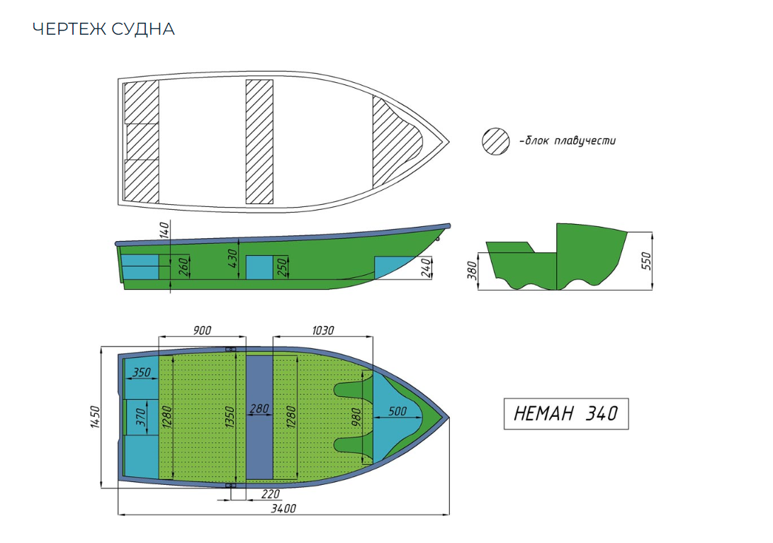 Стеклопластиковая лодка Neman-340 (тримаран) в Арзамасе