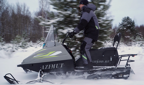 Миниснегоход Бурлак Азимут 24 л.с. , эл.запуск, реверс, тормоз гидравл, капот серый в Арзамасе
