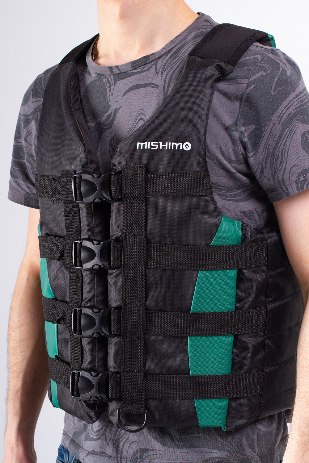 Жилет спасательный MISHIMO PRO Премиум качества Черно-зеленый в Арзамасе