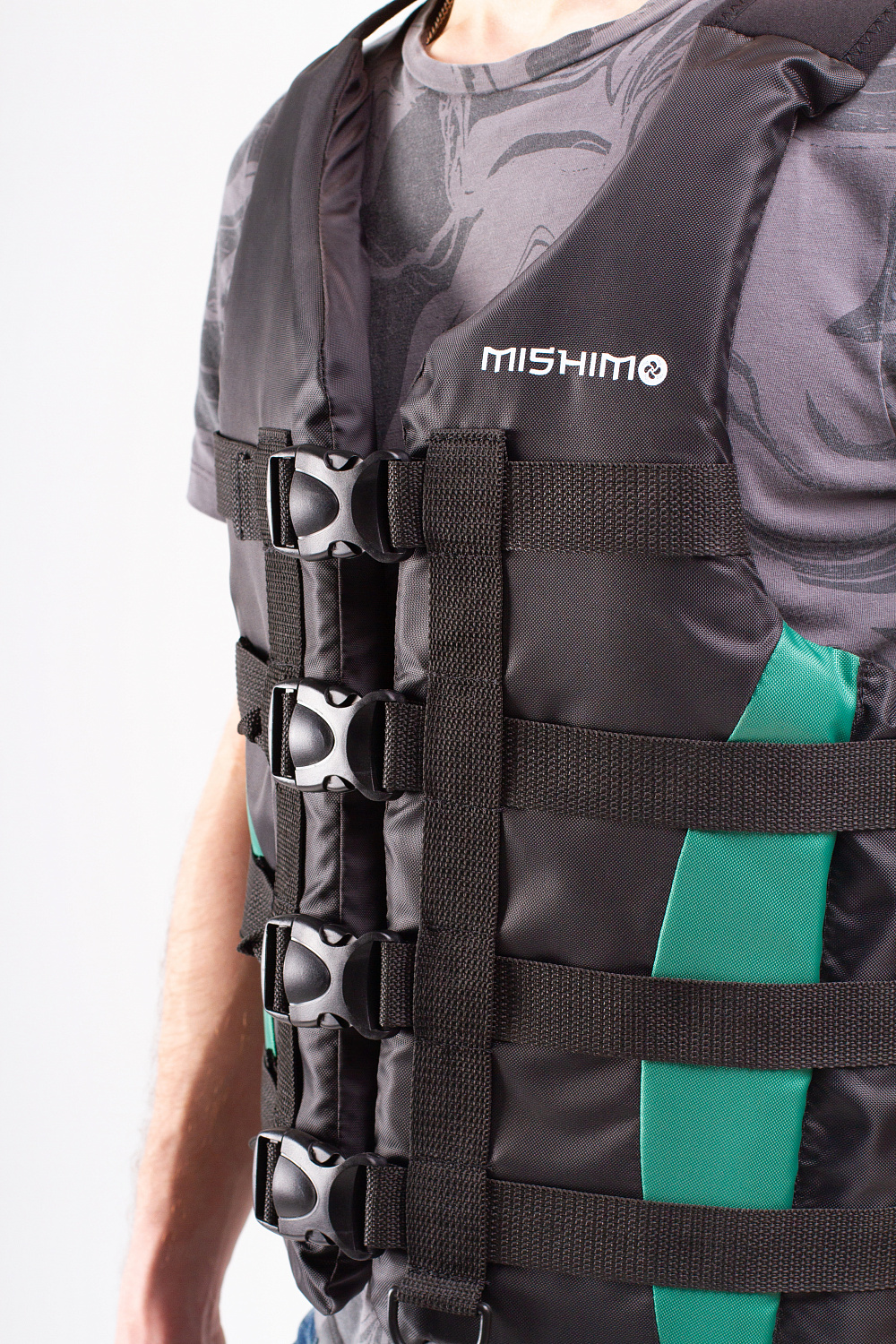 Жилет спасательный MISHIMO PRO Премиум качества Черно-зеленый в Арзамасе